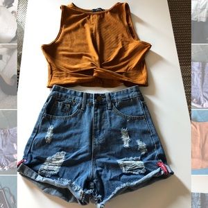 Crop top and shorts outfit
